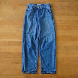 Free People We The Free High Rise Straight Leg Jeans Blue Denim Size 26 Loose